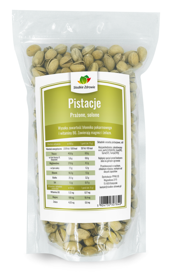 Pistacje solone - prażone całe niełuskane - 500g